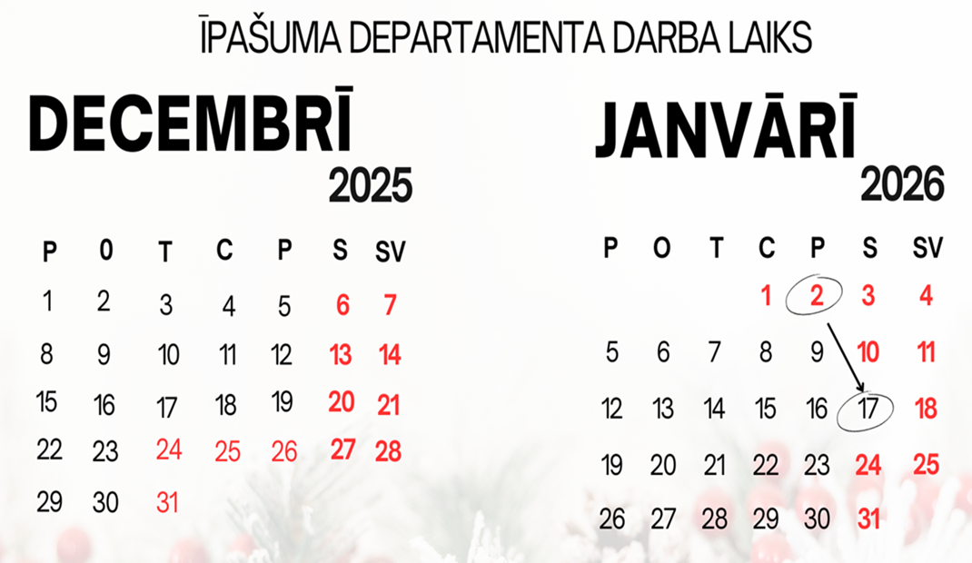 Darba laiks 2025.g.decembrī-2025.g.janvārī